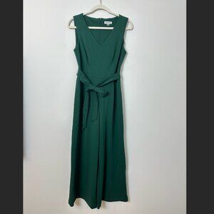 Calvin Klein Emerald Green Sleeveless Jumpsuit with Tie Waist